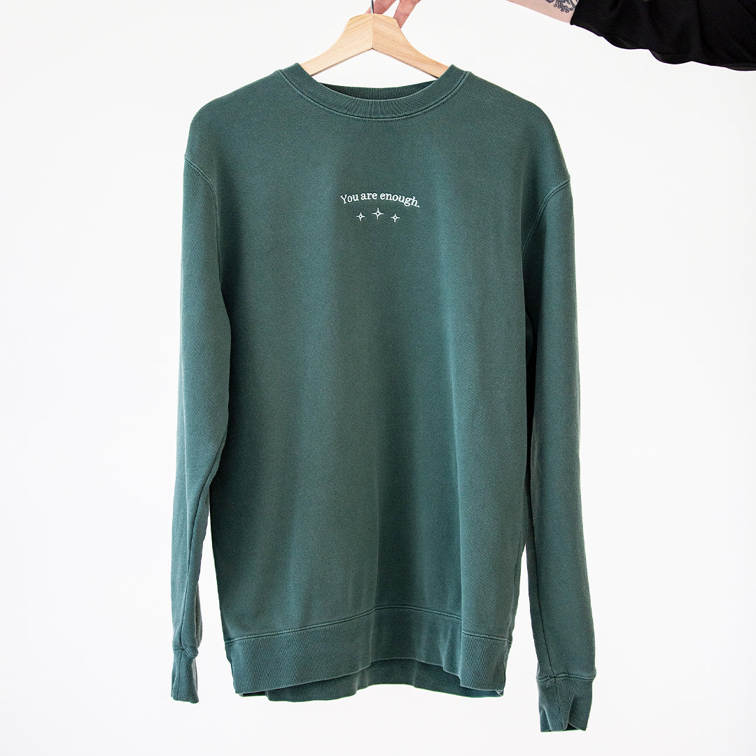 You Are Enough Embroidered Crew Sweatshirt