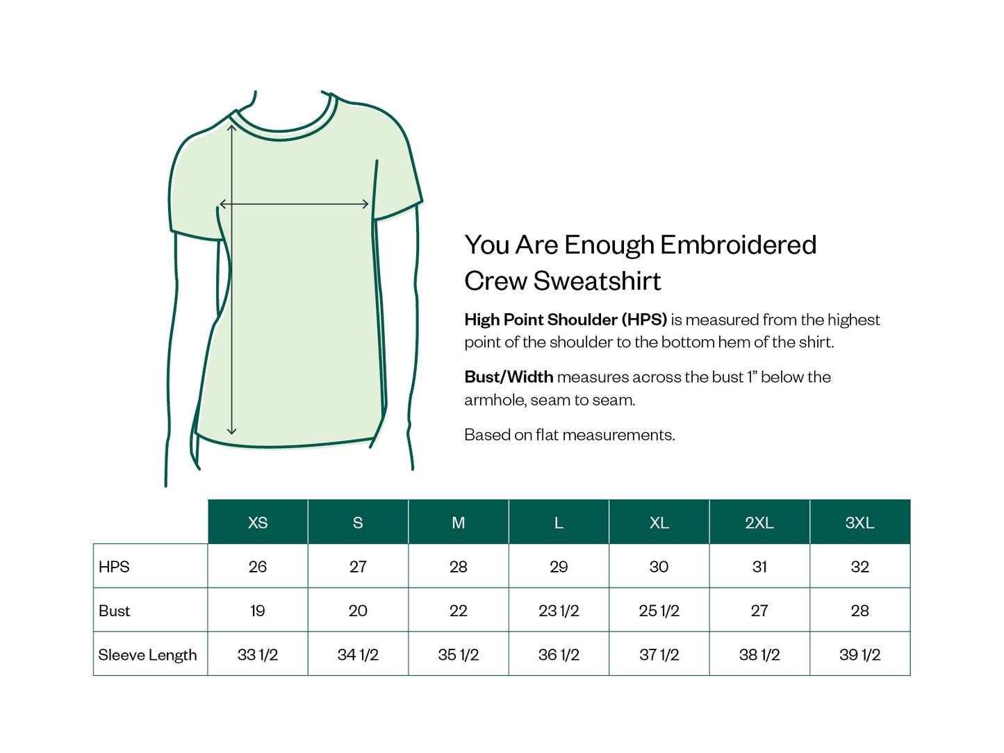 You Are Enough Embroidered Crew Sweatshirt