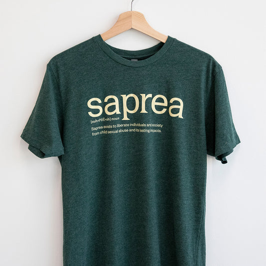Saprea Mission T-Shirt: Heather Forest Green